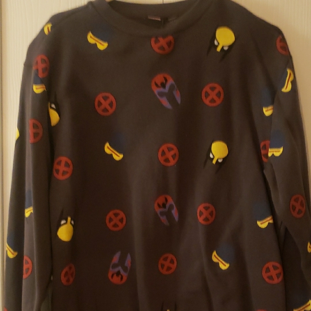 Marvel Crewneck Sweater - Black with Red and Yellow Accents